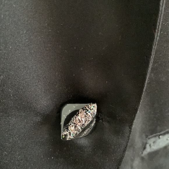 Vintage black blazer. Velvet and sequin trim. Unique - Picture 2 of 5